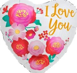 Pienet Foliopallot|Ystävänpäivä>Anagram International Inc, 7700 Anagram Drive, MN 55344-7307, USA, http://www.anagramballoons.com/ I love you kukat sydän foliopallo