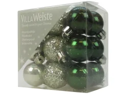 Joulu|Muut Ripustettavat Koristeet>Weiste Joulupallo 3 cm vihreä ja kimalle 18 kpl/pkt