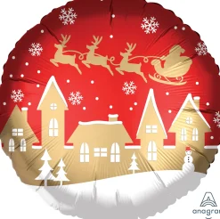 Pienet Foliopallot|Joulu>Anagram International Inc, 7700 Anagram Drive, MN 55344-7307, USA, http://www.anagramballoons.com/ Joulupukin kylä foliopallo