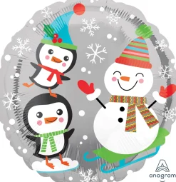 Pienet Foliopallot|Joulu>Anagram International Inc, 7700 Anagram Drive, MN 55344-7307, USA, http://www.anagramballoons.com/ Joulupukki, lumiukko ja pingviinit foliopallo