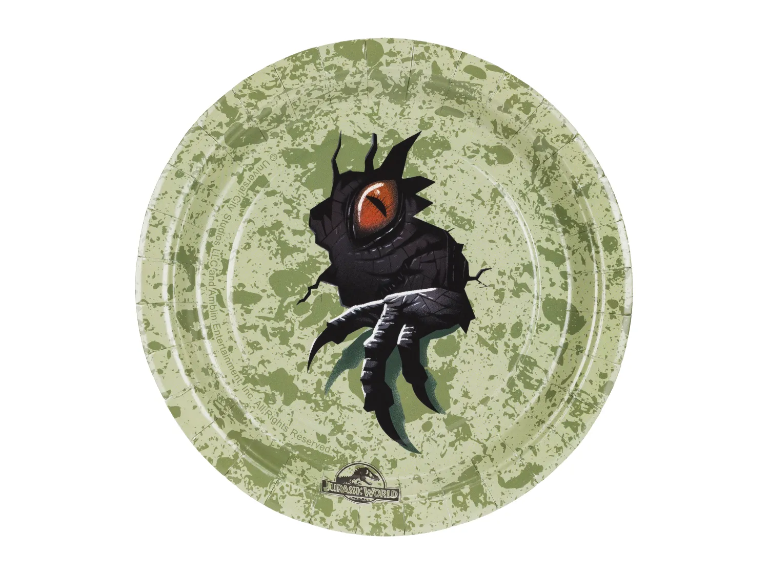 Lautaset|Dinosaurukset>PartyDeco sp. z o.o. sp. k., ul. Kolumba 1, 70-035 Szczecin, www.partydeco.com Jurassic World pieni pahvilautanen 18 cm 6 kpl/pkt