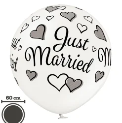 Häät|Häät>Belbal sp.zo.o, ul.Skarszewska 1, 83 - 110 Tczew, www.belbal.com Just married jätti-ilmapallo 60 cm