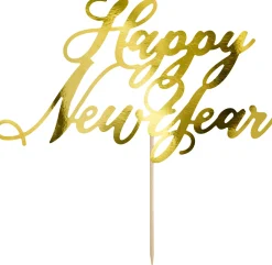 Leivontakoristeet|Muut Juhlatarvikkeet>PartyDeco sp. z o.o. sp. k., ul. Kolumba 1, 70-035 Szczecin, www.partydeco.com Kakunkoriste Happy New Year kullanvärinen