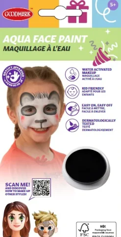 Kasvovärit|Halloween>Goodmark Europe NV, Industrielaan 15, 8520 Kuurne, www.goodmarkgroup.com Kasvoväri 14 g musta, vesipohjainen