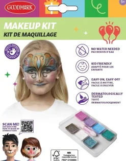 Vappu|Maskeeraussetit>Goodmark Europe NV, Industrielaan 15, 8520 Kuurne, www.goodmarkgroup.com Kasvovärisetti glitter ja sivellin
