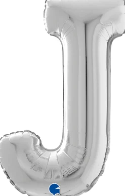 Kirjainfoliopallot>Grabo Intl Srl, Via del Lavoro 33, 47853 CORIANO, ITALY, www.graboballoons.com Kirjainfolio J hopeanvärinen 75 cm