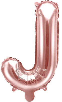 Erikoisilmapallot>PartyDeco sp. z o.o. sp. k., ul. Kolumba 1, 70-035 Szczecin, www.partydeco.com Kirjainfolio J ruusukullanvärinen ilmatäytteinen 35 cm