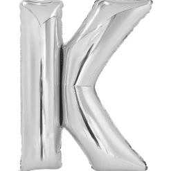 Kirjainfoliopallot>Riethmüeller Kirjainfolio K hopeanvärinen 86 cm