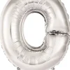 Kirjainfoliopallot|Erikoisilmapallot>Riethmüeller Kirjainfolio O hopeanvärinen puhallettava 34 cm