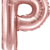 Erikoisilmapallot|Kirjainfoliopallot>PartyDeco sp. z o.o. sp. k., ul. Kolumba 1, 70-035 Szczecin, www.partydeco.com Kirjainfolio P ruusukullanvärinen ilmatäytteinen 35 cm