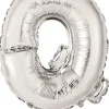 Erikoisilmapallot>Riethmüeller Kirjainfolio Q hopeanvärinen puhallettava 34 cm