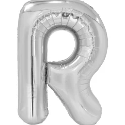 Kirjainfoliopallot>Riethmüeller Kirjainfolio R hopeanvärinen 86 cm
