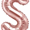 Erikoisilmapallot>PartyDeco sp. z o.o. sp. k., ul. Kolumba 1, 70-035 Szczecin, www.partydeco.com Kirjainfolio S ruusukullanvärinen ilmatäytteinen 35 cm
