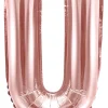 Kirjainfoliopallot>PartyDeco sp. z o.o. sp. k., ul. Kolumba 1, 70-035 Szczecin, www.partydeco.com Kirjainfolio U ruusukullanvärinen ilmatäytteinen 35 cm