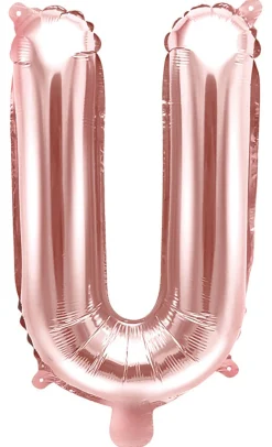 Erikoisilmapallot>PartyDeco sp. z o.o. sp. k., ul. Kolumba 1, 70-035 Szczecin, www.partydeco.com Kirjainfolio U ruusukullanvärinen ilmatäytteinen 35 cm