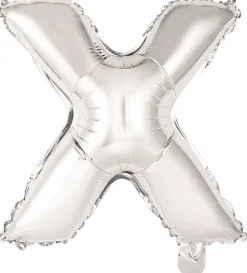 Erikoisilmapallot>Riethmüeller Kirjainfolio X hopeanvärinen puhallettava 34 cm