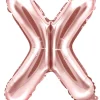 Kirjainfoliopallot>PartyDeco sp. z o.o. sp. k., ul. Kolumba 1, 70-035 Szczecin, www.partydeco.com Kirjainfolio X ruusukullanvärinen ilmatäytteinen 35 cm