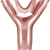 Kirjainfoliopallot>PartyDeco sp. z o.o. sp. k., ul. Kolumba 1, 70-035 Szczecin, www.partydeco.com Kirjainfolio Y ruusukullanvärinen ilmatäytteinen 35 cm