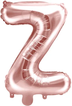 Erikoisilmapallot>PartyDeco sp. z o.o. sp. k., ul. Kolumba 1, 70-035 Szczecin, www.partydeco.com Kirjainfolio Z ruusukullanvärinen ilmatäytteinen 35 cm