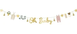 Muut Ripustettavat Koristeet|Viiri- Ja Kirjainnauhat>PartyDeco sp. z o.o. sp. k., ul. Kolumba 1, 70-035 Szczecin, www.partydeco.com Kirjainnauha Oh Baby
