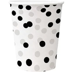Lasit Ja Mukit>PAW Sp. z o.o., Nektarowa 9, 62-002 Suchy Las, www.paw.pl Konfetti pahvimuki hopea musta 250 ml 8 kpl/pkt