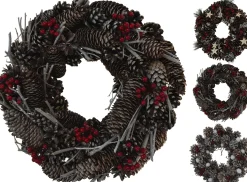 Joulu|Muut Ripustettavat Koristeet>Koopman International B.V., Distelweg 88, 1031 HH AMSTERDAM, www.koopmanint.com Kranssi kävyt 33 cm