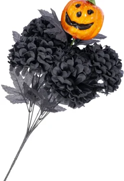Muut Asusteet|Halloween>CARNIVAL TOYS SRL, VIA GOLDONI 1, 48026 GODO DI RUSSI, RA, www.carnivaltoys.it Kukkakimppu musta; krysanteemi ja kurpitsa