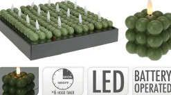 Joulu|Kynttilät>Koopman International B.V., Distelweg 88, 1031 HH AMSTERDAM, www.koopmanint.com Kuplakynttilä LED vihreä