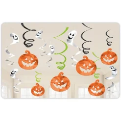 Halloween>IV Beck / Amscan Europe GmbH, Dettinger Str. 148, 73230 Kirchheim/Teck, Germany, www.amscan-europe.com Kurpitsa ja haamu kierrekoriste 12 kpl/pkt