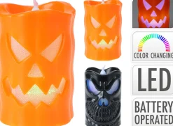 Halloween|Valotuotteet>Koopman International B.V., Distelweg 88, 1031 HH AMSTERDAM, www.koopmanint.com Kurpitsa LED-kynttilä lajitelmatuote, 2 erilaista