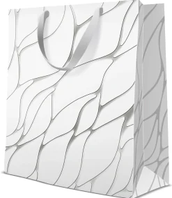 Lahjapaketointi|Muut Juhlatarvikkeet>PAW Sp. z o.o., Nektarowa 9, 62-002 Suchy Las, www.paw.pl Lahjakassi aallot premium valkoinen L 26 x 33 x 13 cm 1 kpl/pkt