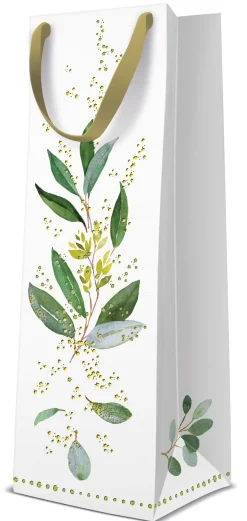 Lahjapaketointi|Muut Juhlatarvikkeet>PAW Sp. z o.o., Nektarowa 9, 62-002 Suchy Las, www.paw.pl Lahjakassi pullolle eukalyptus premium 37 x 12 x 10 cm 1 kpl/pkt