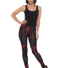 Kauhu / Day Of The Dead|Sukkahousut, Stay-Upit Ja Säärystimet>Smiffys II Ltd., New Lane, Leeds, LS11 5DZ United Kingdom, www.smiffys.com Legginsit kauhu, musta ja punainen