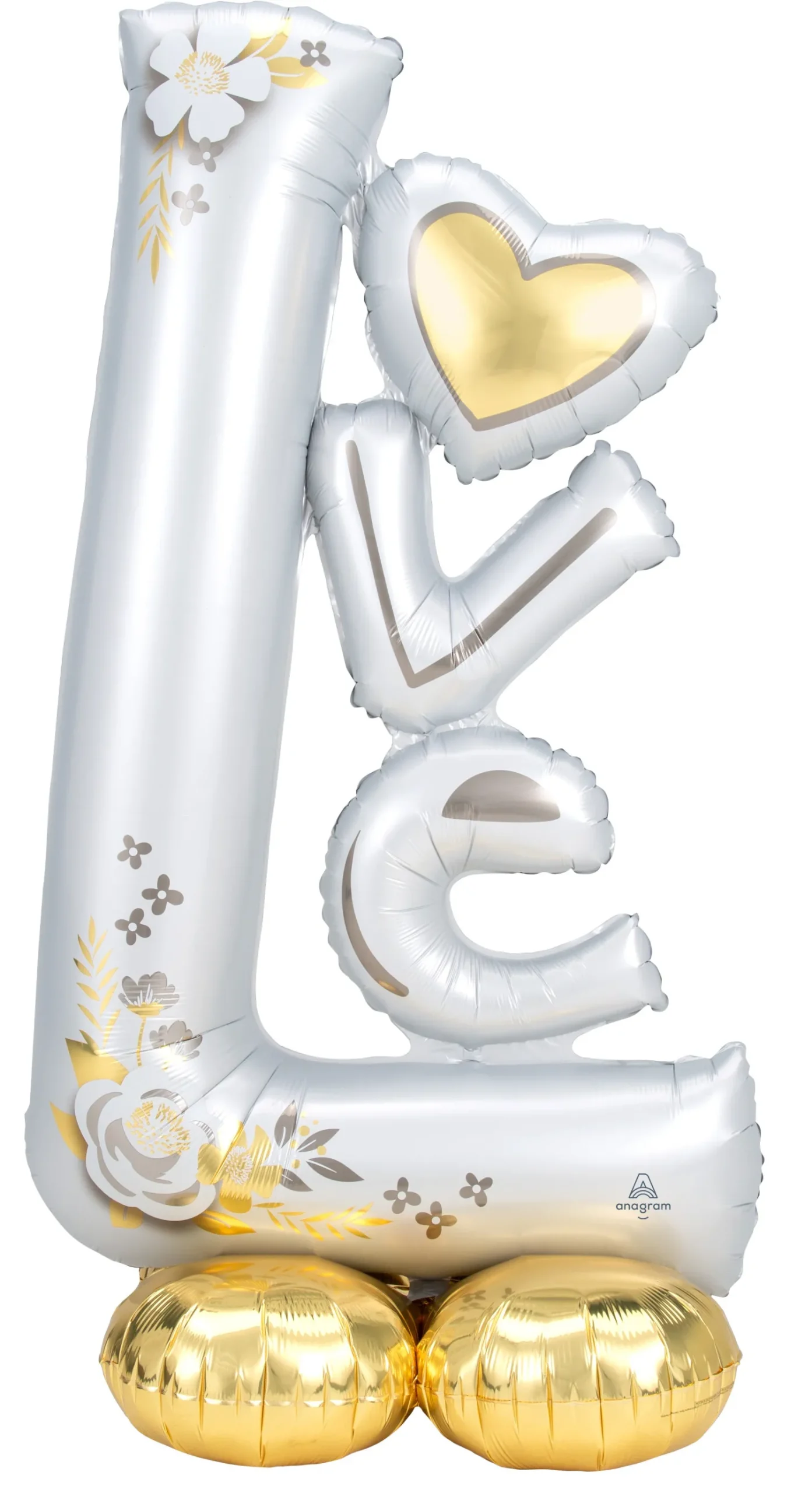 Erikoisfoliopallot>Anagram International Inc, 7700 Anagram Drive, MN 55344-7307, USA, http://www.anagramballoons.com/ L-O-V-E ilmatäytteinen foliopallo 147 cm