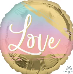 Pienet Foliopallot|Ystävänpäivä>Anagram International Inc, 7700 Anagram Drive, MN 55344-7307, USA, http://www.anagramballoons.com/ Love pastelli ja kulta foliopallo