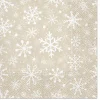 Joulu|Lautasliinat>PAW Sp. z o.o., Nektarowa 9, 62-002 Suchy Las, www.paw.pl Lumitähdet lautasliina beige 33 x 33 cm 20 kpl/pkt