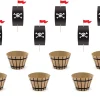 Muffinssivuoat Ja Kakkupaperit|Muut Juhlatarvikkeet>PartyDeco sp. z o.o. sp. k., ul. Kolumba 1, 70-035 Szczecin, www.partydeco.com Merirosvo muffinsin koristelusetti