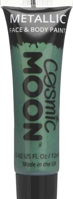 Kasvovärit|Festarit>Smiffys II Ltd., New Lane, Leeds, LS11 5DZ United Kingdom, www.smiffys.com Metallinhohtoinen kasvoväri vihreä 12 ml