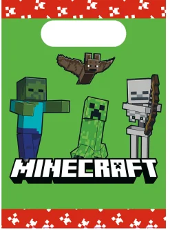 Minecraft|Herkkupussit, Kipot Ja Laatikot>Procos S.A., 56th KLM Paleas Ethnikis, 320-11 Inofita Greece, www.procos.gr Minecraft kaverilahjapussi paperinen 4 kpl/pkt