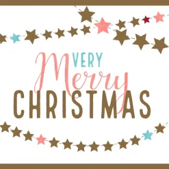 Joulu|Muut Juhlatarvikkeet>Artebene Gmbh Mini joulukortti- Very Merry Christmas pastelli
