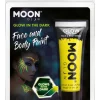 Kasvovärit|Halloween>Smiffys II Ltd., New Lane, Leeds, LS11 5DZ United Kingdom, www.smiffys.com Moon kasvovärituubi pimeässä hohtava keltainen 12 ml
