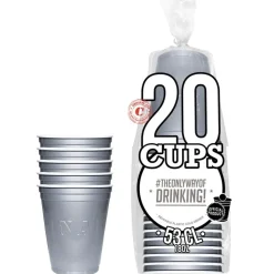 Värikattaus|Lasit Ja Mukit>Sarl Original Cup / Gérant Associé, 59 rue de Ponthieu, 75008 Paris, www.originalcup.com Muovimuki konepestävä hopeanvärinen 530 ml 20 kpl/pkt