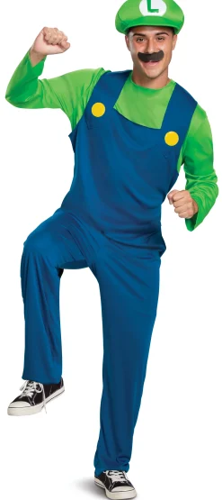 Penkkarit|Aikuisten Naamiaisasut>Markkinointi Suomela Oy, Taalintehtaankatu 2, 20750 TURKU, www.suomela.fi Nintendo Super Mario Luigi naamiaisiasu L/XL