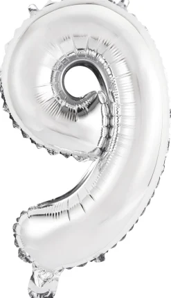 Numerofoliopallot>Riethmüeller Numerofolio 9 hopeanvärinen puhallettava 35 cm