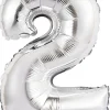Erikoisilmapallot>Riethmüeller Numerofolio 2 hopeanvärinen puhallettava 35 cm