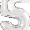 Erikoisilmapallot>Riethmüeller Numerofolio 5 hopeanvärinen puhallettava 35 cm