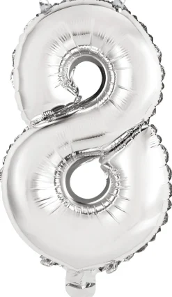 Erikoisilmapallot>Riethmüeller Numerofolio 8 hopeanvärinen puhallettava 35 cm