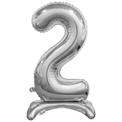 Numerofoliopallot|Erikoisilmapallot>GoDan S.A., ul. Atlasowa 17, 02-437 Warszawa, www.godan.pl Numerofolio 2 jalustalla hopeanvärinen 74 cm