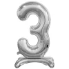 Numerofoliopallot|Erikoisilmapallot>GoDan S.A., ul. Atlasowa 17, 02-437 Warszawa, www.godan.pl Numerofolio 3 jalustalla hopeanvärinen 74 cm