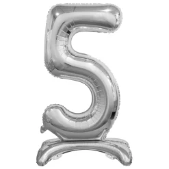 Numerofoliopallot|Erikoisilmapallot>GoDan S.A., ul. Atlasowa 17, 02-437 Warszawa, www.godan.pl Numerofolio 5 jalustalla hopeanvärinen 74 cm
